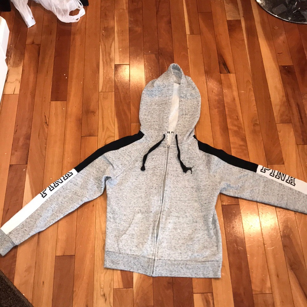 PINK grey zip up